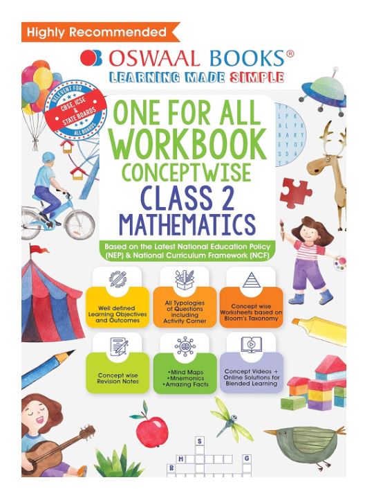 Oswaal One For All Workbook, Class-2, Mathematics